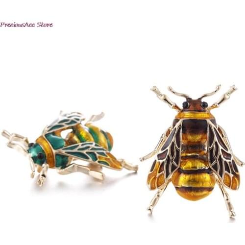 JETTINGBUTY Animal Brooch Jewelry Fashion Enamel Insect Brooches For Women Kids Cute Bee Black Yellow Hijab Pins Accessories