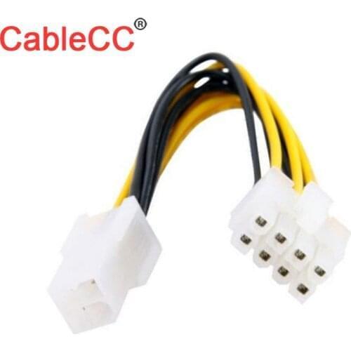 Xiwai CableCC 4Pin to 8 Pin EPS 12V ATX Motherboard Power Supply Adapter Converter Cable 10cm