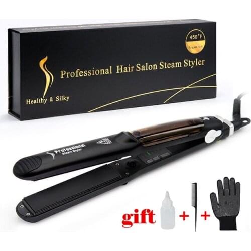 New Ceramic Steam Hair Curler Straightener Flat Iron Fast Heat Professional Straightening Curling Iron Care Styling Tools