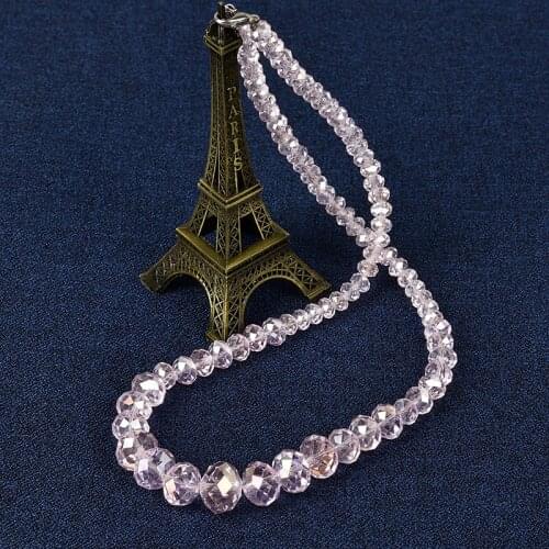 The Crystal clear transparent Glass material gives off an Attractive Light Glass Colored glaze Necklace