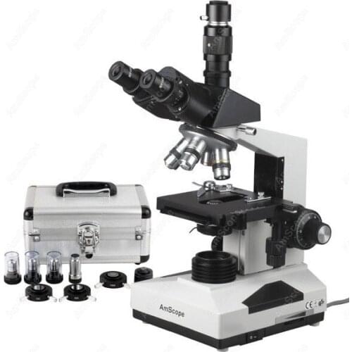 Lab Clinic Vet Compound Microscope--AmScope Supplies 40X-1600X Lab Clinic Vet Trinocular Phase Contrast Compound Microscope