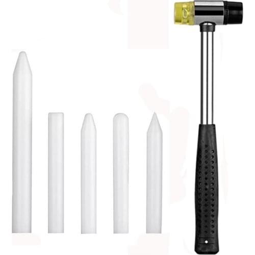 PDR Tools Kit For Car Rubber Hammer+5PCS White Tap Down Pen Dent Removal Repair Tool Auto Dent Repair Tool Hand Tool Set