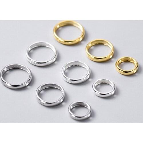 Lo Paulina 2021 New S925 Jewelry Findings Circle Frame For DIY Beading Spacer Solid Sterling Silver Gifts Making