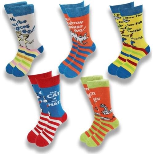 A Pair of Socks for Men and Women in Autumn and Winter Grinch Soft and Comfortable Street Style Advanced sewing Crew Socks