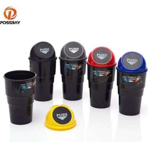 POSSBAY Car Trash Bin Garbage Holder Automobiles Storage Bag Accessories Car Gerbage Bin Rubbish Box Dust Case Holder car trash