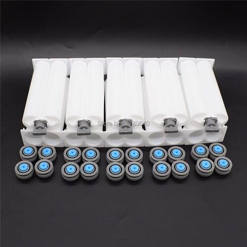 Empty Dual-Barrel Cartridge Dispenser AB Glue Tube 50ml 1:1 with Sealing Pistons 10 Set for AB Epoxy Glue Gun Dispensing Guns
