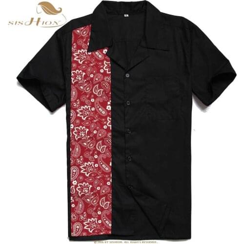 SISHION 2021 Retro Floral Printed Man Casual Shirts ST110 Fashion Classic Men Dress Shirt Breathable Mens Short Sleeve Shirt