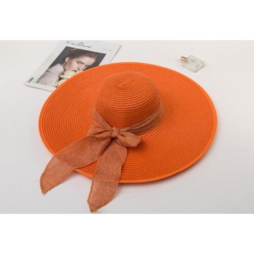 Simple Foldable Wide Brim Floppy Girls Straw Hat Sun Hat Beach Women Summer Hat UV Protect Travel Cap Lady Cap Female