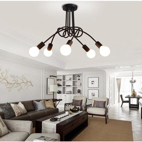 Modern Deco Pendant Lights Iron Retro LED Light E27 220V Ceiling Lamp for Kitchen Bedroom Restaurant Parlor Factory Direct Sales