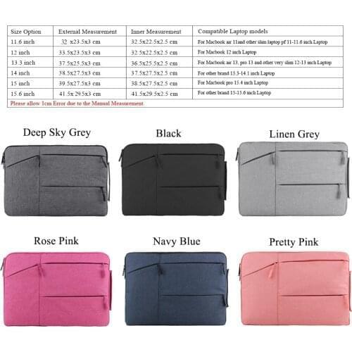 Laptop Bag For Macbook Air Pro Retina 12 13 15 14 15.6 inch Laptop Sleeve Case PC Case Cover For Xiaomi HP DELL Tablet Bag Case