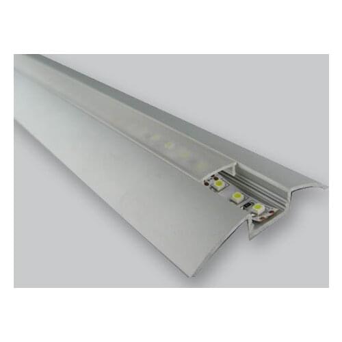 Angled Surface Mount Aluminum Profile Housing for Flex/Hard LED Strip Lights With Oyster white, Frosted,Clear Cover and end caps