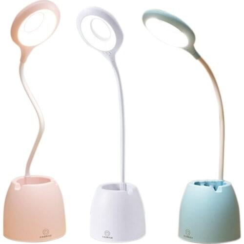 LED Rechargeble Stepless Dimming Desk Light Eye Protection Learning Multi-Function Bracket Pen Holder Lamp