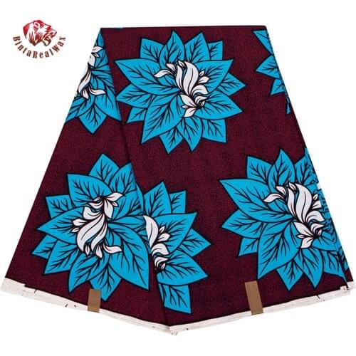 Reddish Brown Background Fabric Soft Nigerian Fashion Ankara Dresses Batik Fabrics Africa Real Wax Sewing Material 40fs1235