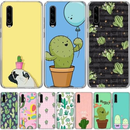 Cactus Vintage Flower Phone Case for Huawei P30 P40 P20 P10 Mate 20 10 30 Lite Pro P Smart Z Plus + Art Luxury Cover Coque