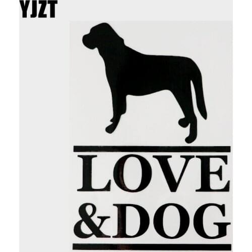 YJZT 11CM×15.8CM Love & Dog Animal Car Sticker Vinyl Decal Car-styling 13F-0132