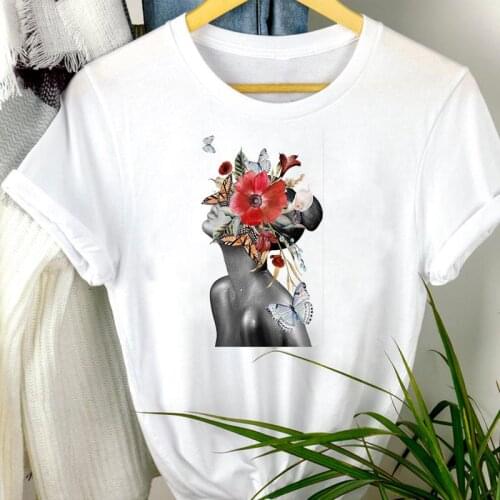 Women Clothes Cartoon Flower Ladies Style Cute 90s Summer Print Fashion Short Sleeve Tshirt Female Tee Top Graphic T-shirt