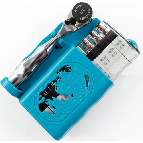 12 In 1 Mini Portable 1/4 Inch Ratchet Socket Wrench & Double Headed Screwdriver Bits Set Hand Repair To Hand Tool