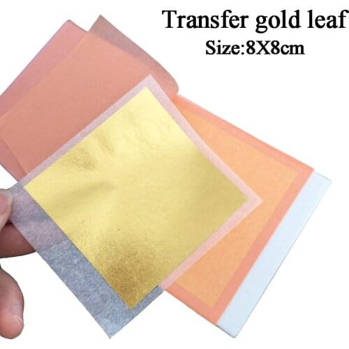 24K Edible Gold Leaf Sheets Transfer Real Gold Foil 8x8cm for Cake Decoration Arts Craft Paper Gilding Transfer Gold Foil Sheets