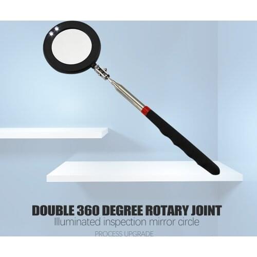 360 Retractable Telescopic Inspection Detection lens Round Mirror Silver Pocket Clip New Car Tools Extend DIY TOOL