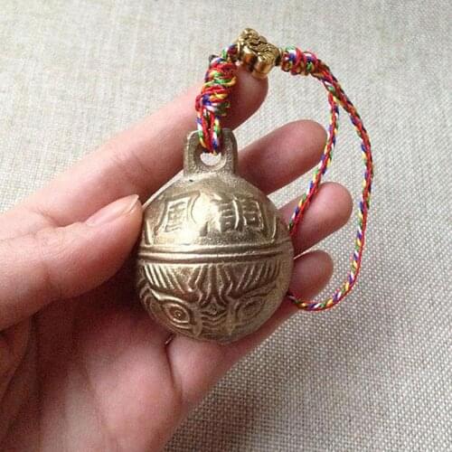 37mm Hot Varieties Excellent Chinese Tibetan Bells Tiger Gift Great Bell Head Brass Charming
