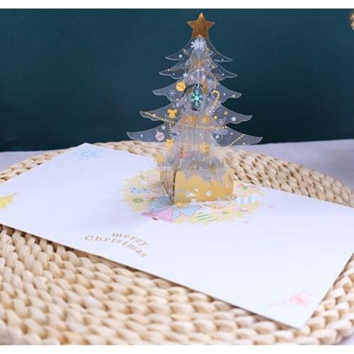 3D Pop-up Christmas Tree Castle Greeting Cards Birthday Postcards Invitations R9JC