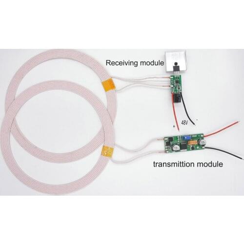 48V Transmitter 50~100mm 12V2A Long-Distance High-Power Wireless Charging Power Supply Module