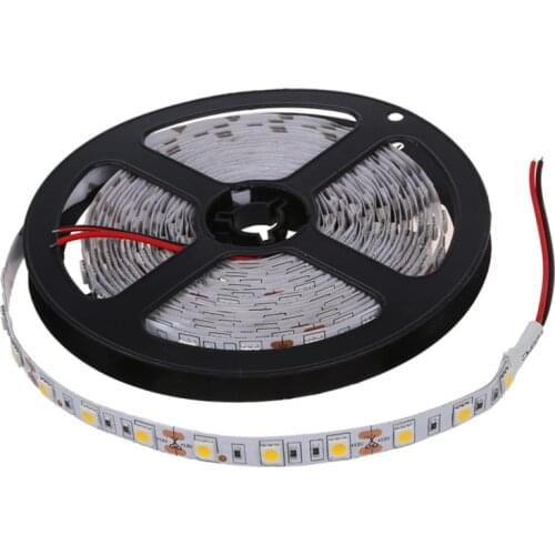 5M 300 Warm White LED 5050 SMD Flexible Light Lamp Strip 12V DC Home Club