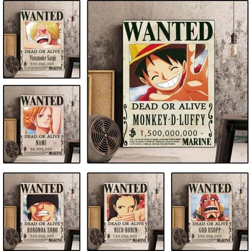 Anime One Piece Canvas Painting Luffy Usop Nami Character Poster HD Print Mural Living Room Bedroom Home Decoration Picture