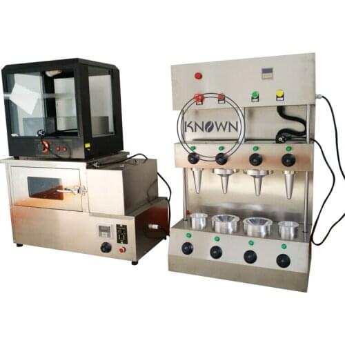 Automatic pizza cone machine with 4 cones electric pizza oven and pizza display for pizza