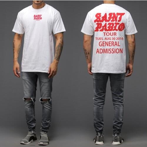 Kanye West Los Angeles LA I Life Of Pablo Season White Shirt Summer Mens I Feel like Paul Kanye Hip Hop Harajuku Tops