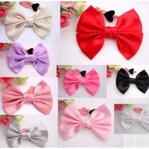 Free Shipping DIY Flower Bows For kid Hair Accessories Satin ribbon Bows