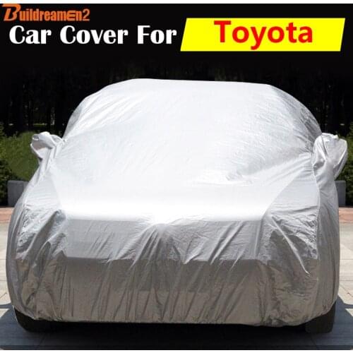 Buildreamen2 Car Cover Outdoor Anti-UV Sun Snow Rain Resistant Cover For Toyota RAV4 Corolla Crown Passo Avalon Venza Century