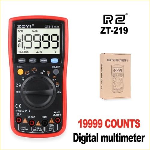 Digital LCD Multimeter Electrical Handheld Pocket Precision Professional Smart CE Digital Multimeter Digital Tester True ZT219