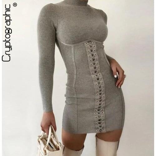 Модные вязаные платья Cryptographic China At AliExpress