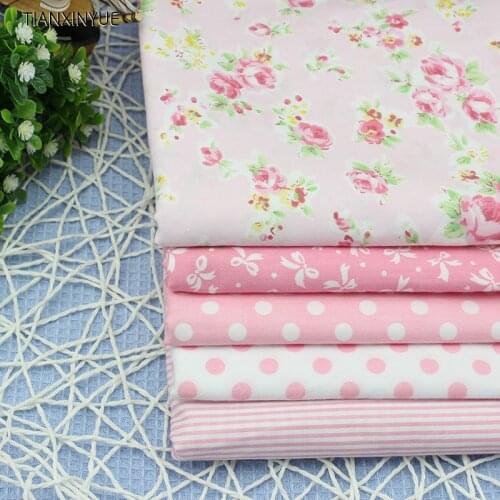 Flower Fabric DIY Patchwork Sewing Kids Bedding Cotton Fabric Talasite Dot and stripe Cloth 5 pcs 40*50cm HOME Textiles Fabric