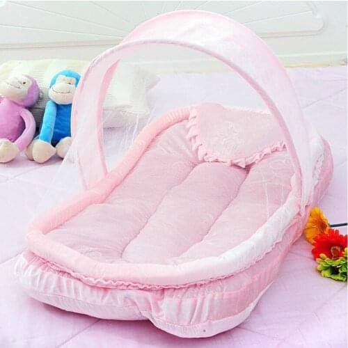 Baby Infant bed curtain Canopy Mosquito Net with Mattress Pillow Baby Cradle Mosquito Insect Net Baby Crib Mosquito Tent L