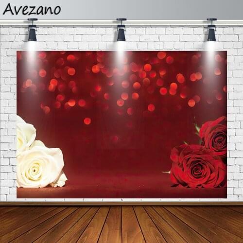 Avezano Photography Backdrops Valentines Day Roses Flowers Shiny Red Floral Backgrounds Photo Studio Photozone Photophone Decor