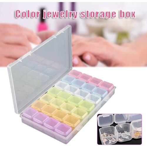 Storage Box 28 Removable Compartments Mini Grids Diamond Organizer Box For Jewelry Beads Transparent Органайзер Для Косметии