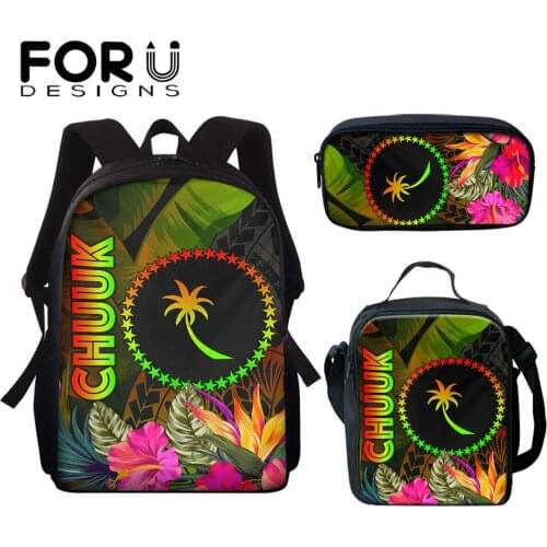 FORUDESIGNS 2021 Hot Sale School Bag for Teenager Girls Chuuk Polynesian Tribal Color Pattern Women Mochila Travel Satchel Mujer