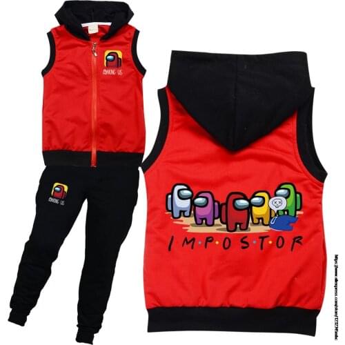 Hot style 2021 spring baby girls boys suits Game Among Us clothing set kids vest + pants 2 pcs sets children suits