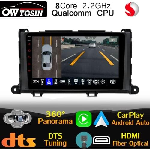 Qualcomm CPU Android Car Multimedia For Toyota Sienna 3 XL30 2010-2014 GPS Radio Auto Head Unit Stereo 4G LTE WiFi 360 Panoramic