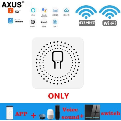 AXUS 16A Tuya WiFi Smart Life Home Push Switch Control Module Light Supports 2 Way MINI Diy APP Voice Relay Google Home Alexa