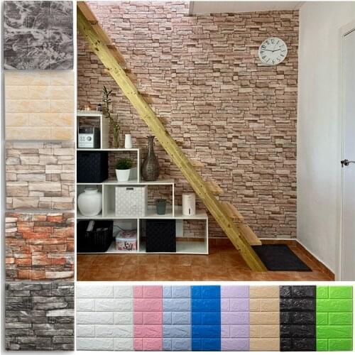 Foam 3D Wall Stickers Self Adhesive Wallpaper Panels Home Decor Living Room Bedroom House Decoration Bathroom Brick Wall Sticker