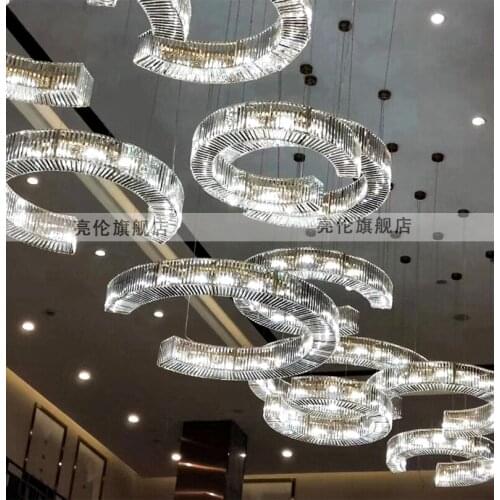 Sales Department Sandbox Hall Light Large Hotel Lobby Chandelier Mall Atrium Lighting Club Engineering Lighting Customization
