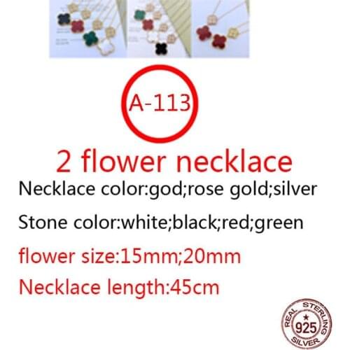A113 S925 sterling silver necklace personality fashion style 2 four-leaf clover high-end style new jewelry girlfriend gift hot