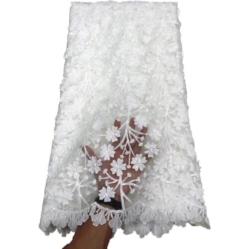 Peach African Beaded Lace 2021 French Nigerian Lace Fabric Bridal High Quality Swiss Embroidery Net Tulle Lace Fabric 5yard