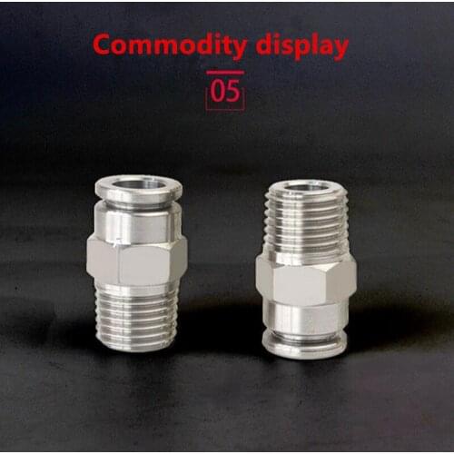 Stainless Steel PC8-02 Connector Pneumatic Quick Connector Threaded Through Quick Plug PC4/6/8/10/12/16