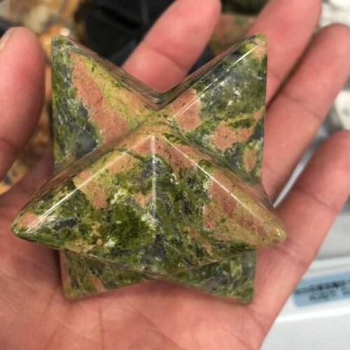 Natural Flower Green Crystal Melkaba Arcade Crystal Stone Melkaba Star Energy Mineral Jewelry Healing Decoration