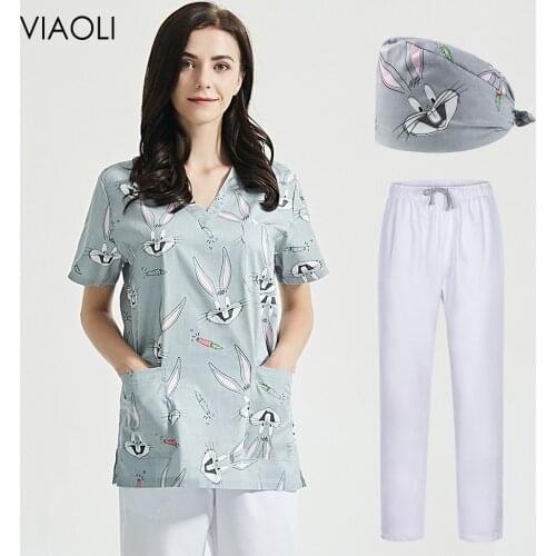 Short Sleeve V-neck With Pocket work Uniform Scrub Tops High quality Summer Blouses Overalls Men Women Washable Reusable Blouse