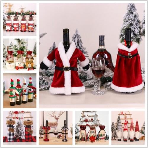 Christmas Wine Bottle Dust Cover Christmas Decoration for Home Xmas Holiday Party Supplies Gift Navidad Ornaments New Year 2022
